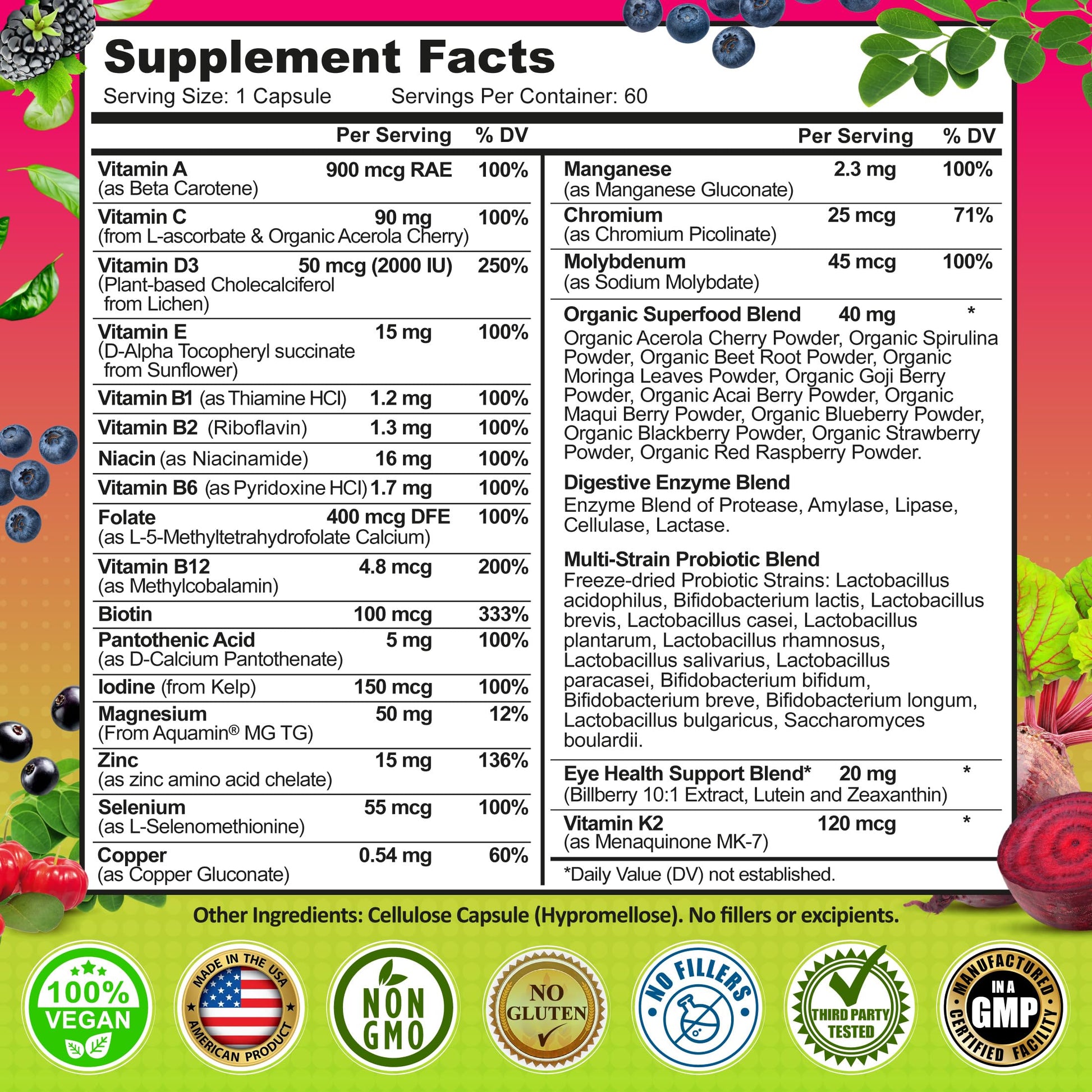 Women's Daily Multivitamin 50 Plus - Vegan Methylated Multivitamin for Women 50 and Over with Biotin, Organic Superfoods & Lutein SUPPLEMENTS STUDIO Au supplements
