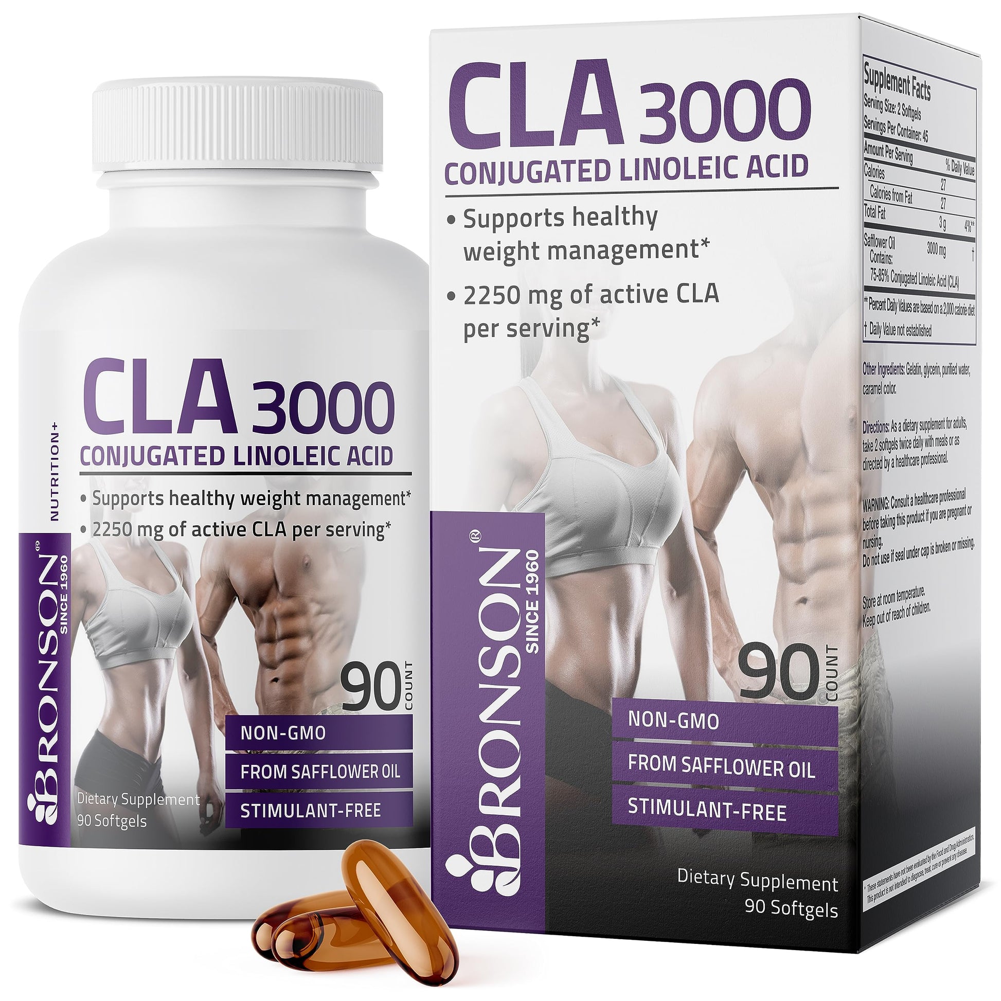 Bronson CLA 3000 Extra High Potency Supports Healthy Weight Managem Bronson Au supplements