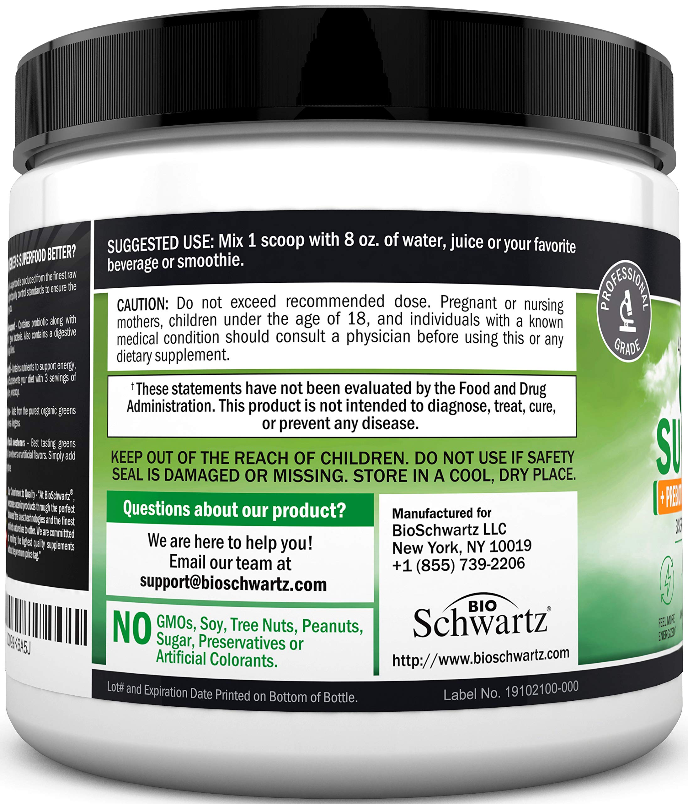 Super Greens Powder Superfood - Greens Powder with Probiotics Prebiotics Digestive BioSchwartz Au supplements