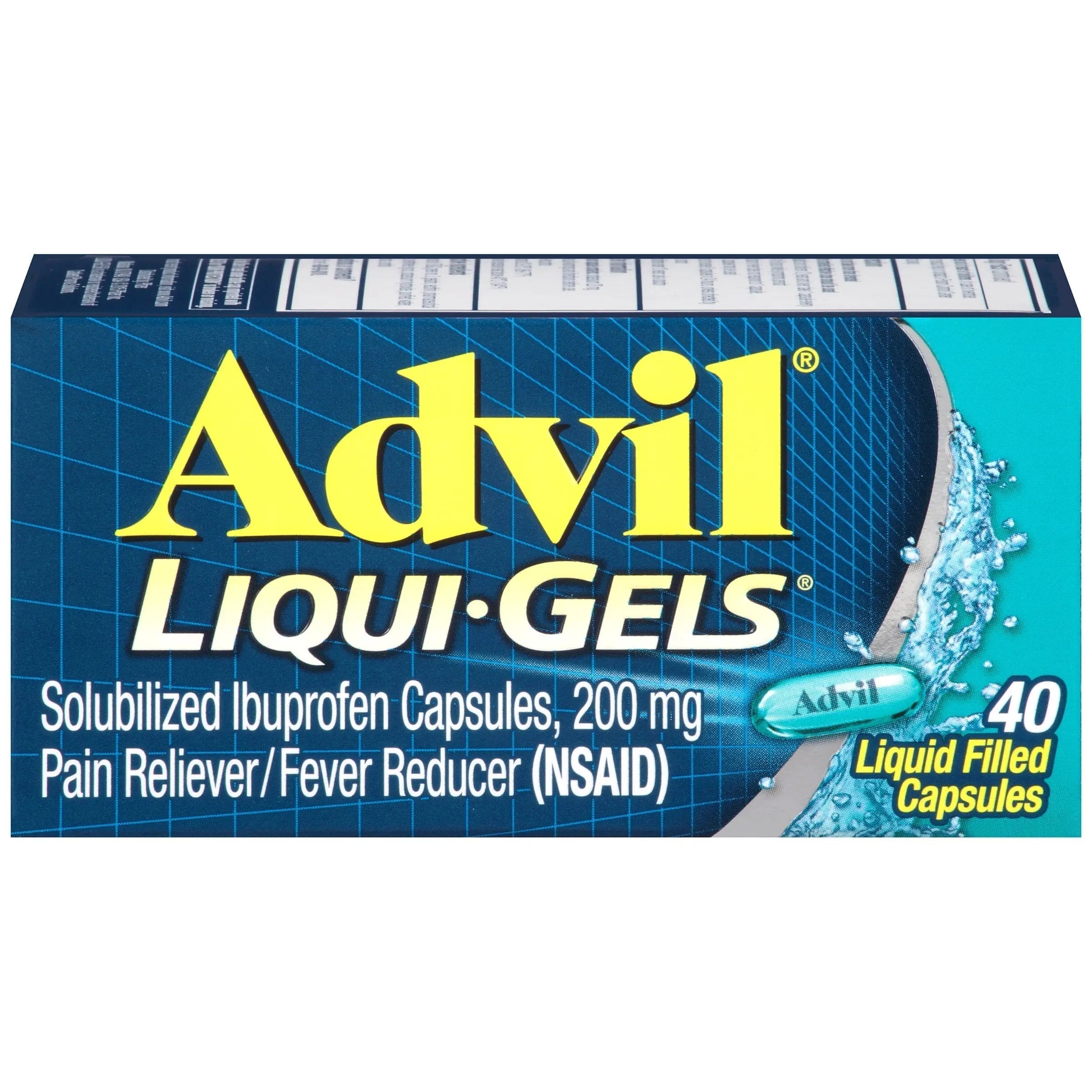 Advil Liqui-Gels Pain Reliever And Fever Reducer, Pain Medicine For Adults With Ibuprofen 200mg For Headache, Backache, Menstrual Pain And Joint Pain Relief - 40 Liquid Filled Capsules Advil Au supplements