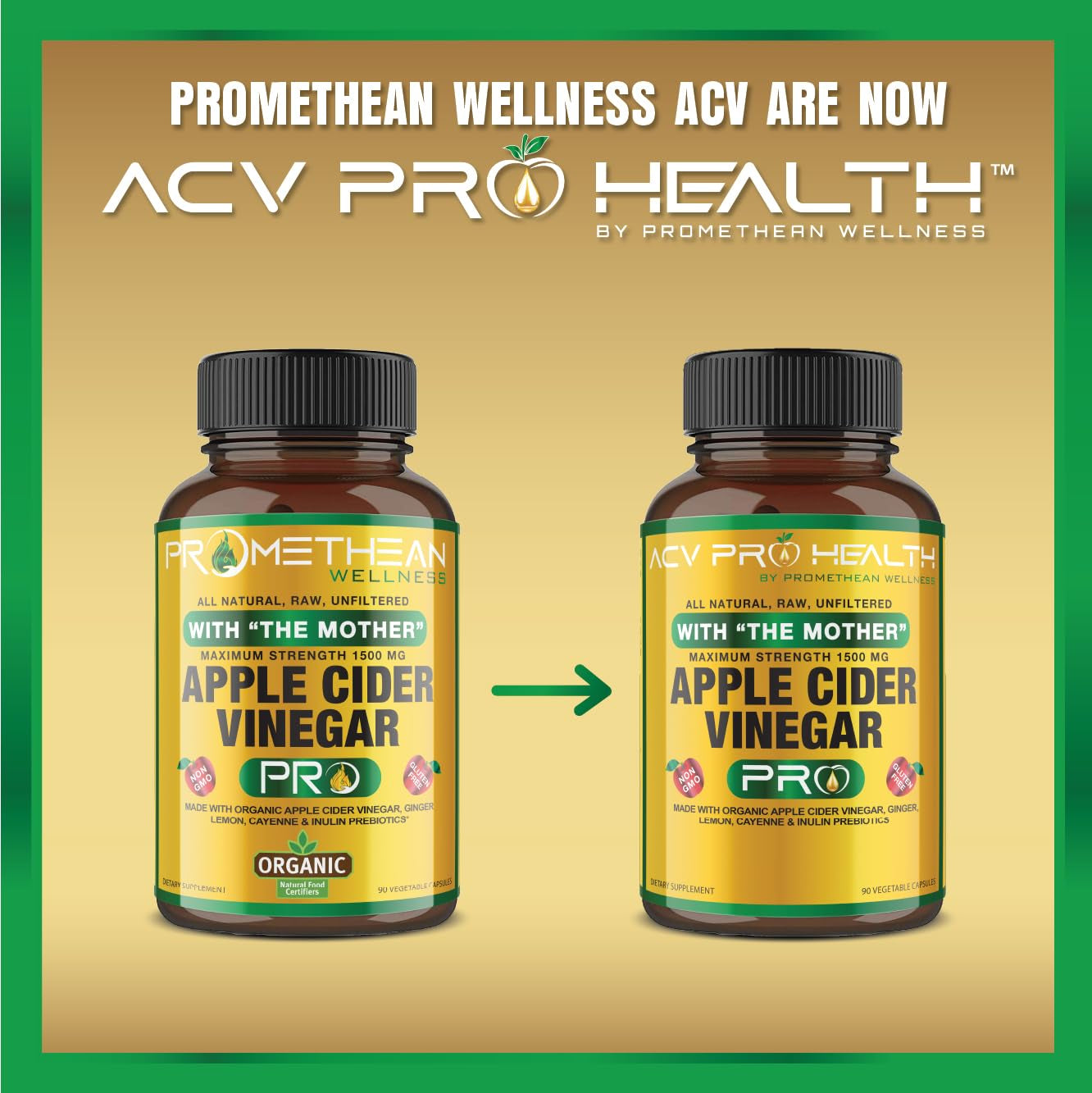 Certified Organic Apple Cider Vinegar Capsules Pro with Mother Acv Pills Detox Promethean Wellness Au supplements