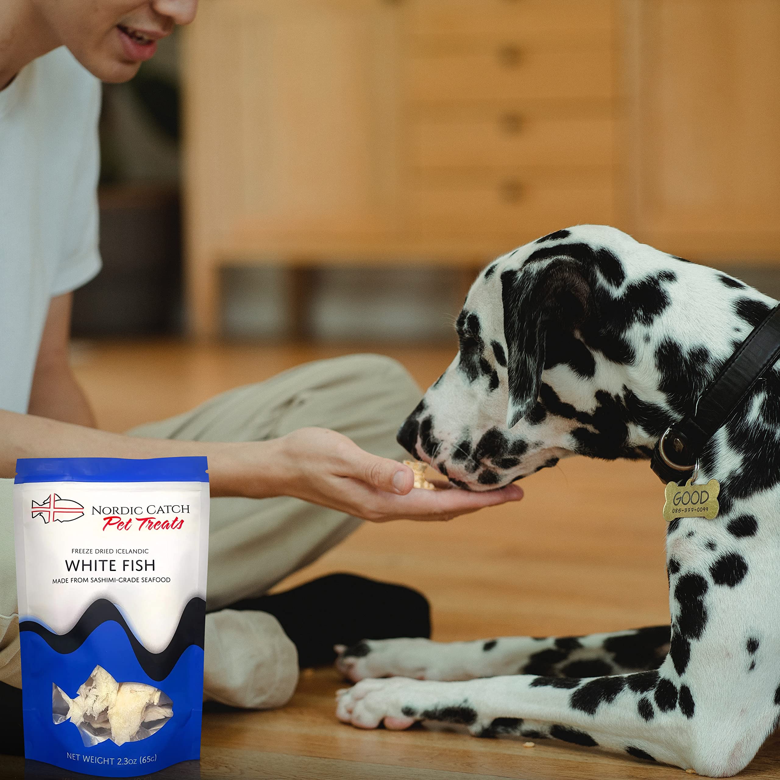 Nordic Catch Freeze Dried Fish Pet Treats from Iceland - Pure, All Natural Seafood Snacks for Dogs, Cats and Other Pets - Human Safe Ingredients, Made from Sashimi Grade Seafood - White Fish Nordic Catch Au supplements