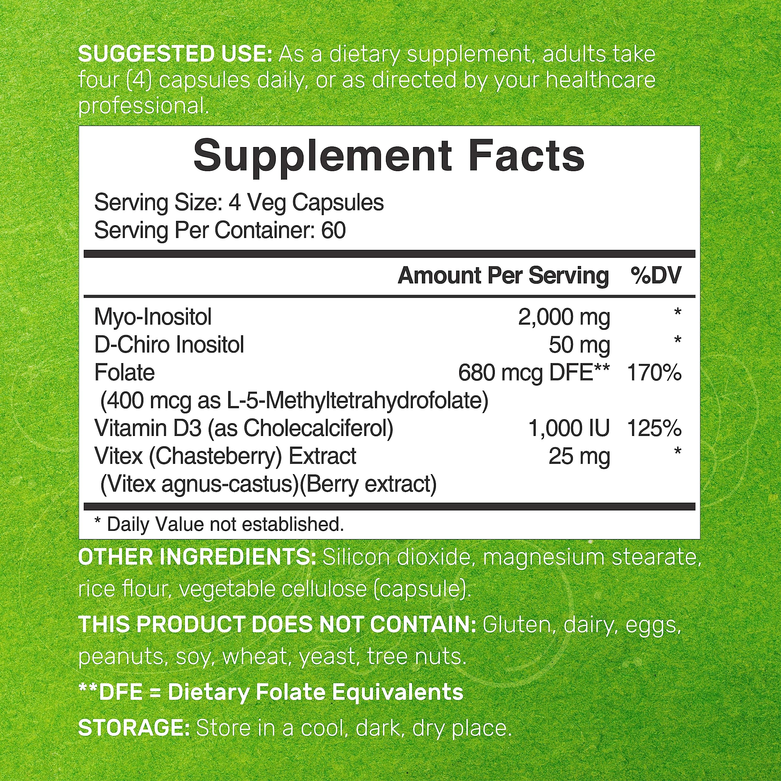 Myo-Inositol & D-Chiro Inositol Supplement (40:1) 2,050mg Per Serving, 240 Veggie Cap DEAL SUPPLEMENT Au supplements