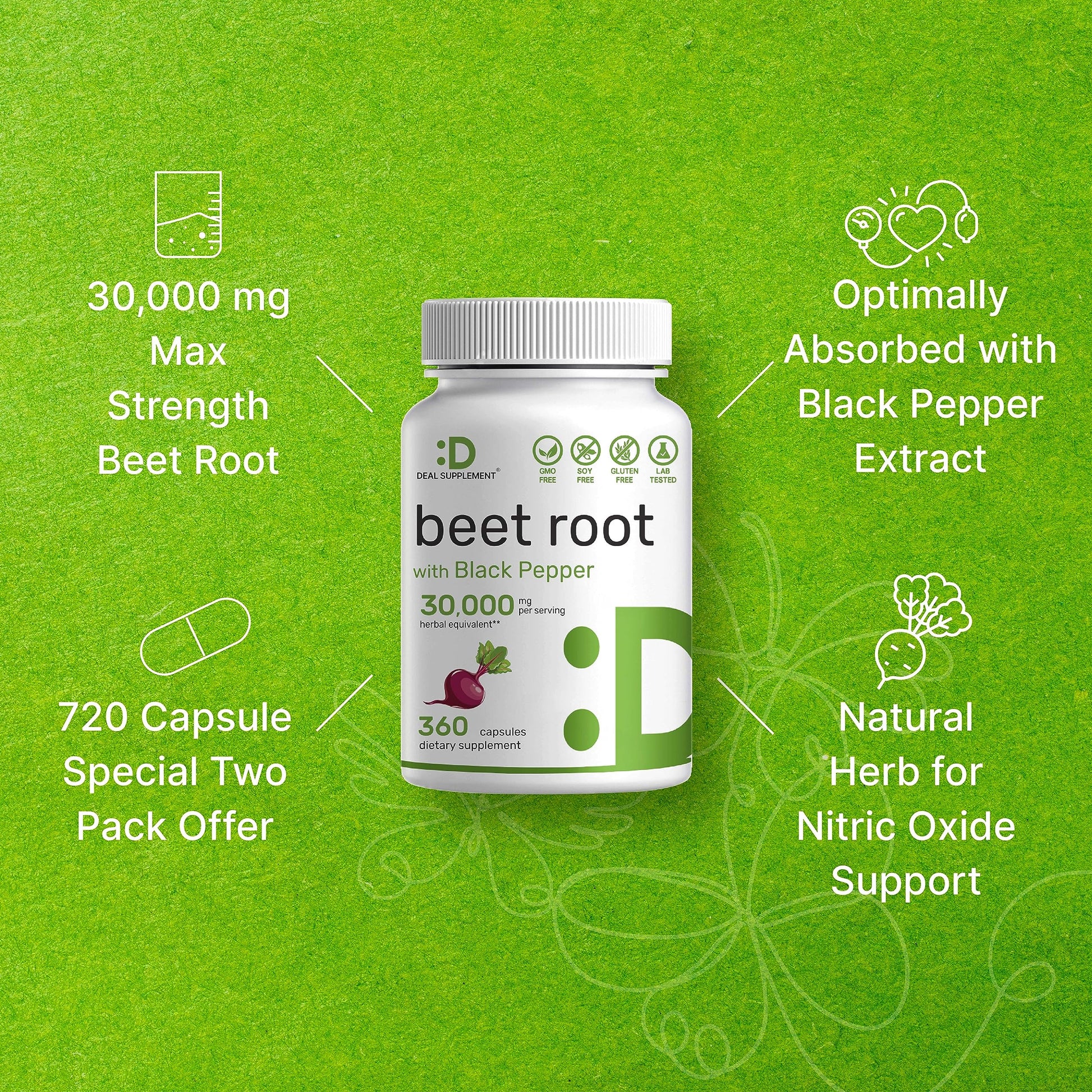 Two Pack Beet Root Capsules 30000mg Per Serving, 720 Counts | with Black Pepper Extract Eagleshine Vitamins Au supplements
