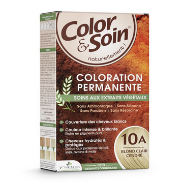 Permanent hair dye 10A light ash blond Color&Soin LES 3 CHENES