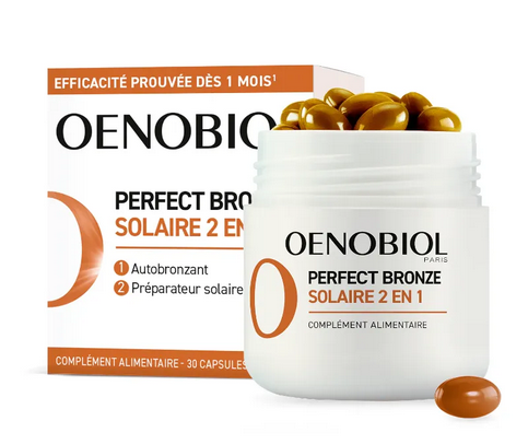 OENOBIOL - Perfect Bronze Solaire 2in1 : Dual-Action Self-Tanner & Sun Prep 30 Capsules