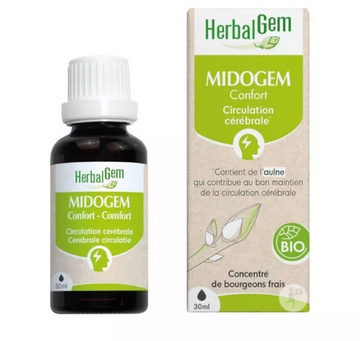 Midogem Confort Flacon 50 ml Complexe Circulation cérébrale / Migraines BIO GC24 HERBALGEM