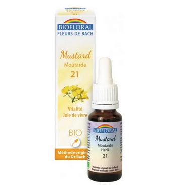 Fleur de Bach BIO Mustard (Moutarde) Flacon 20 ml BIOFLORAL
