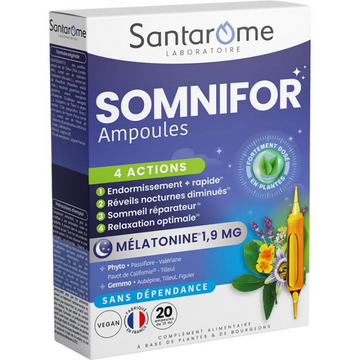 Santarome Somnifor 4 Actions Melatonin 1.9 mg 20 phials
