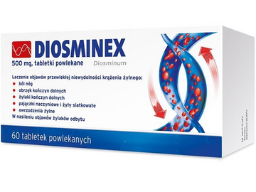 Diosminex 500mg, 60 tablets - varicose , venous ulcers, cramps, cold legs