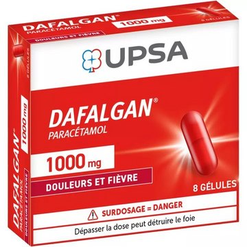 Dafalgan Paracetamol 1000 mg – pain and fever relief – 8 Capsules