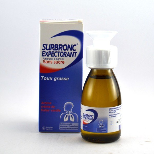SANOFI Syrup for Loose Cough, Surbronc Expectorant Sugar-free - 100ml bottle