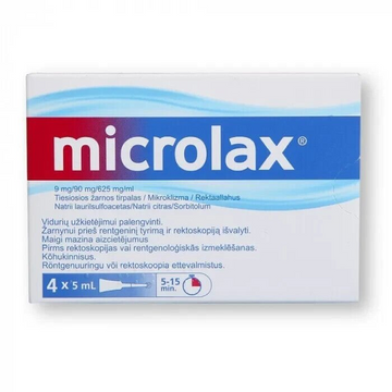 Microlax Enema 4 x 5ml - Fast Treatment of Constipation Made In EU
