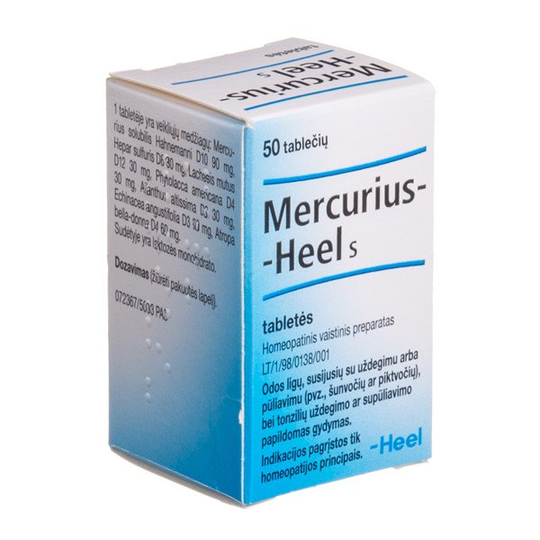 2 x 50 Mercurius-Heel S Homeopathic Tablets 100 tabs - skin conditions, inflammation, suppuration
