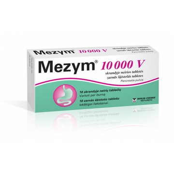 MEZYM FORTE 10000V Pancreatic Insufficiency Digestion 20 Tabs