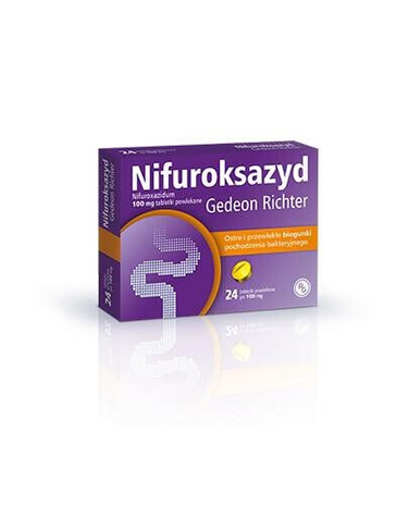 NIFUROKSAZYD RICHTER 100mg, 24 tablets For the digestive system