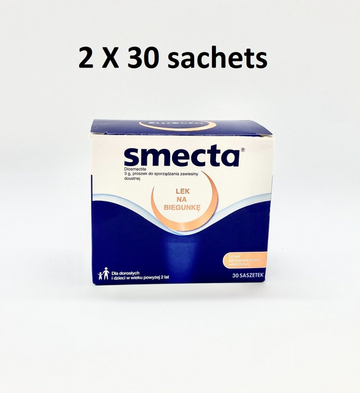 2 x 30 SMECTA Acute & Chronic Diarrhoea Adult & Children 30 sachets - Natural Instant