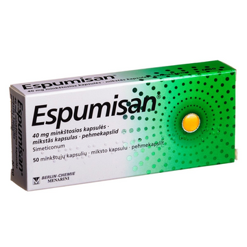 50x ESPUMISAN 40mg for Stomach Pain Meteorism Bloating Gas N50