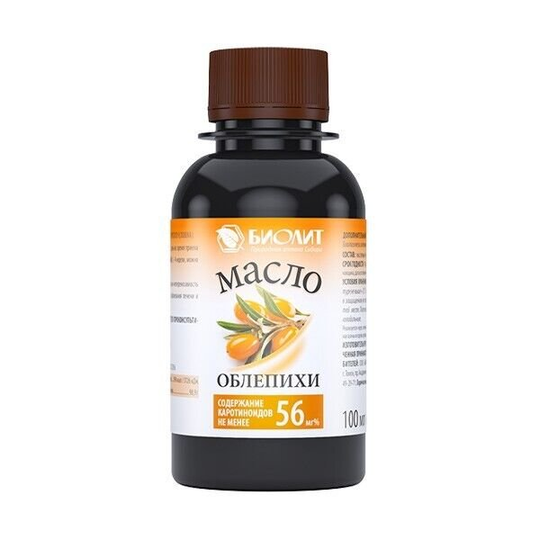 Biolit Bio Organic Sea Buckthorn Oil облепиха масло (Oleum Hippophae), 100 ml