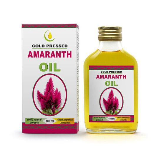 Amaranth Oil Organic Natural Unrefined Cold Pressed Extra Virgin, 100 ml