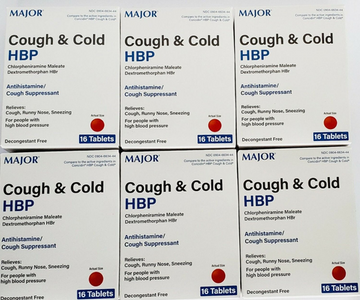 Major Cough & Cold HPB 16ct (Compare to Coricidin HBP) -6 Pack