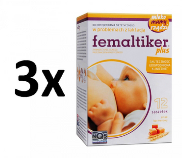 3x 12 SACHETS FEMALTIKER PLUS FOR LACTATION SUPPORT – CARAMEL