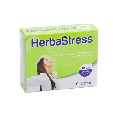 HERBASTRESS, 450 mg, 30 tablets - Herbal Complex with vitamins B6 and B12.