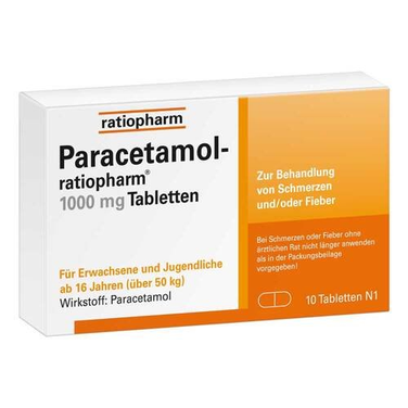 Paracetamol-ratiopharm 1000 mg Tablets x10