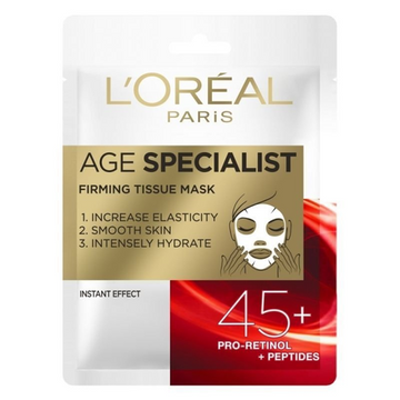 3X L´Oréal Paris Age Firming Tissue Face Mask 45+ Smooth Skin Instant Effect