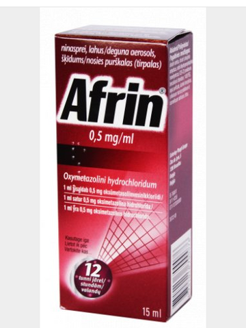 Afrin Original 12 Hour Nasal Decongestant Pump Mist, 15 ml.