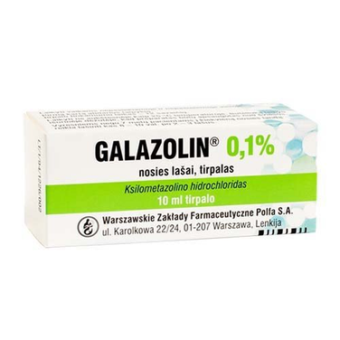 Galazolin 0.1% nasal drops, 10 ml