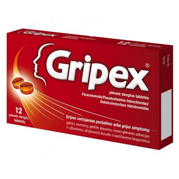 GRIPEX 325 mg/30 mg/10 mg film-coated tablets, N12