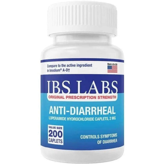 Anti Diarrheal 2mg 200 Caplets by IBS LABS MADE IN USA IBS LABSAU supplements