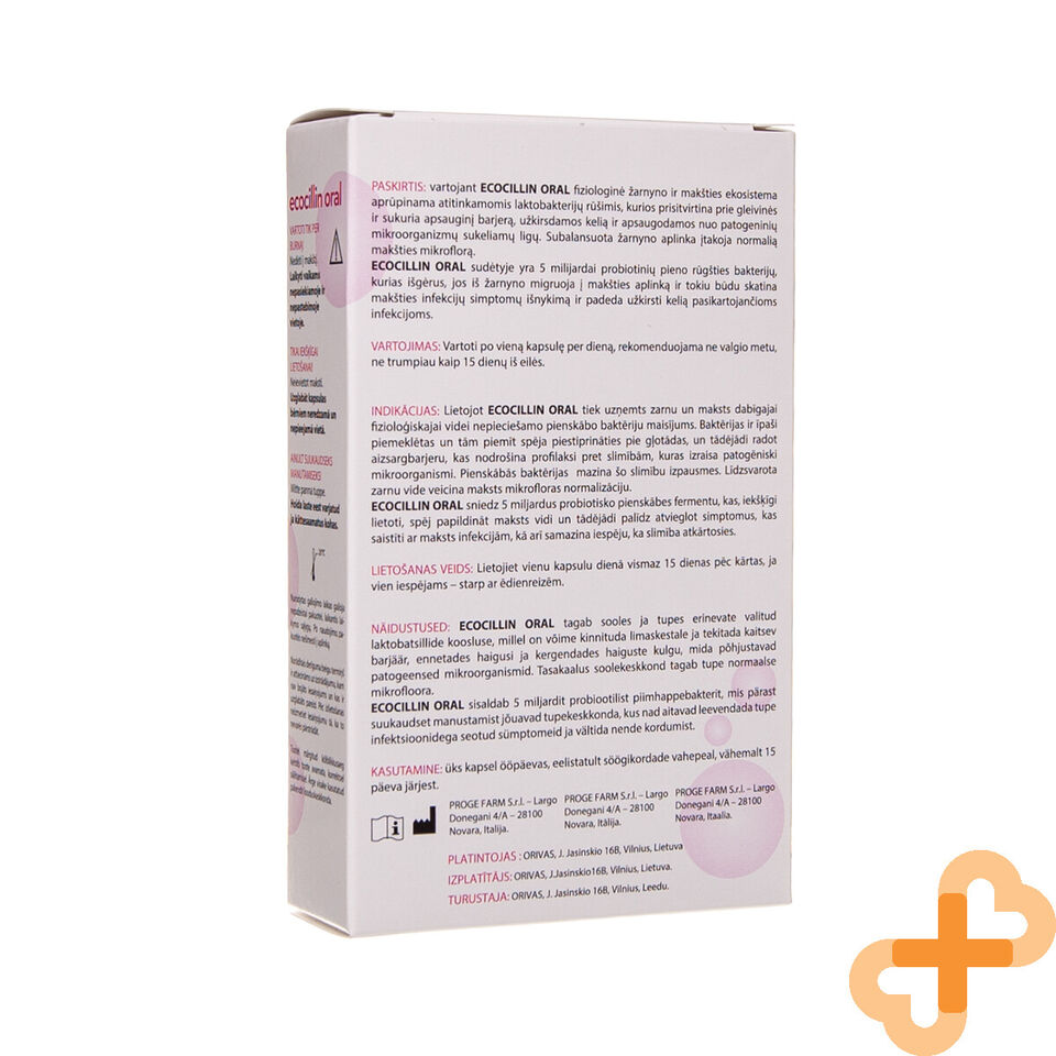 ECOCILLIN ORAL 15 Capsules Restores Normal Vaginal Microflora Supple ECOCILLIN Au supplements